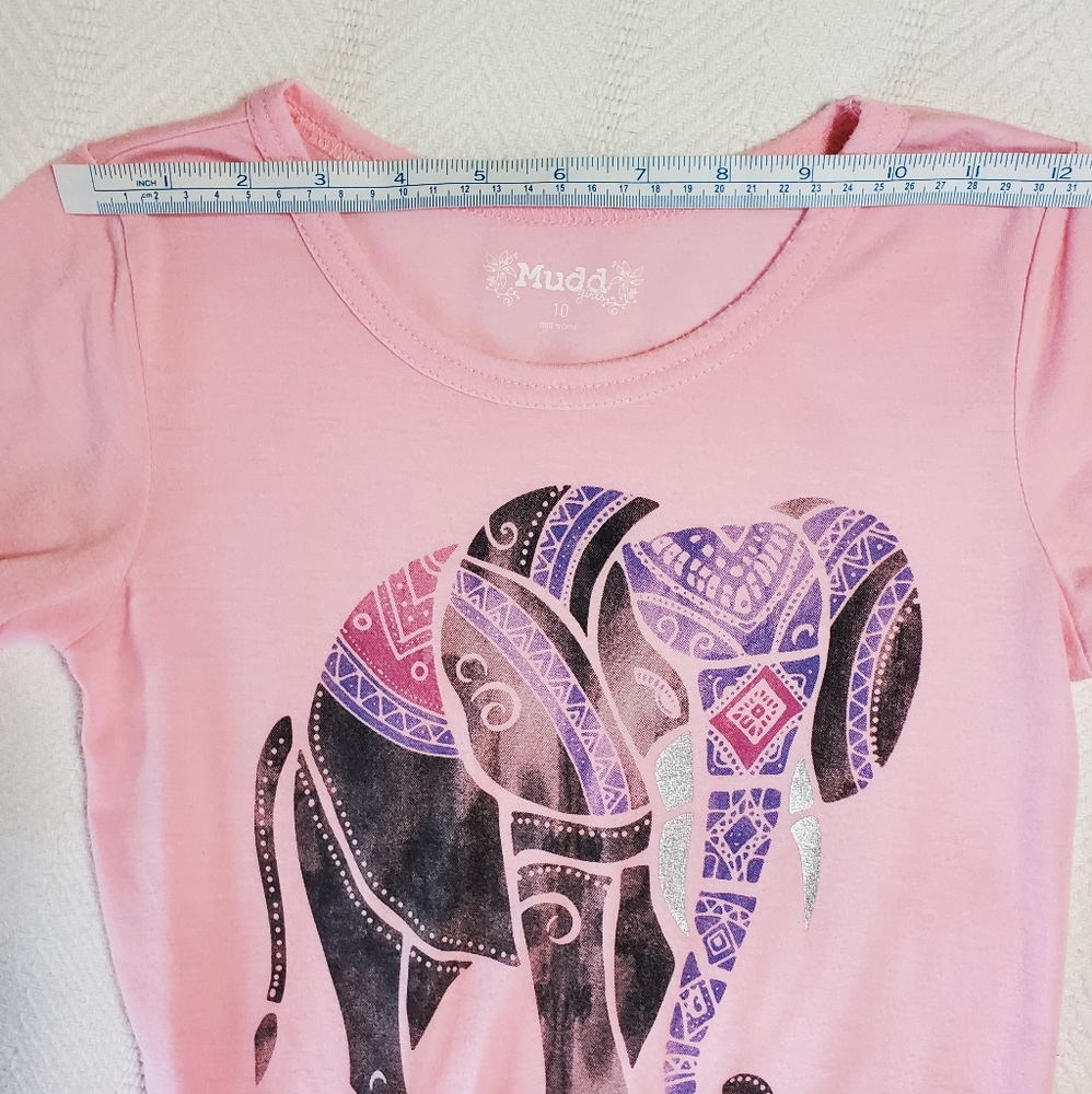 Mudd Elephant Print Shirt, Girl's 10 - Picture 3 of 6